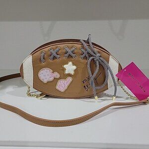 Betsey Johnson XOFAN Football Kitsch Crossbody Bag NWT